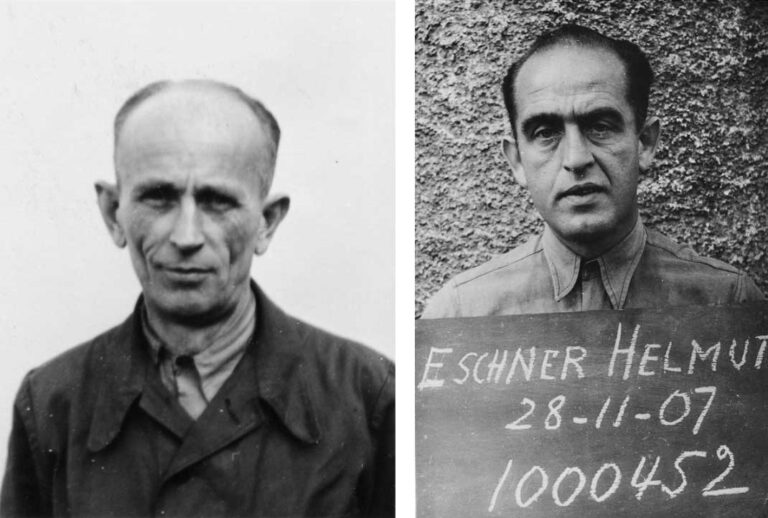 Left: Photo portrait of a man with a receding hairline. Right: Photo portrait of a man with short, dark hair holding a chalkboard with his name on.