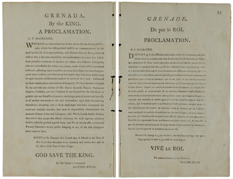 Two printed documents, the left one in English and the right one in French.