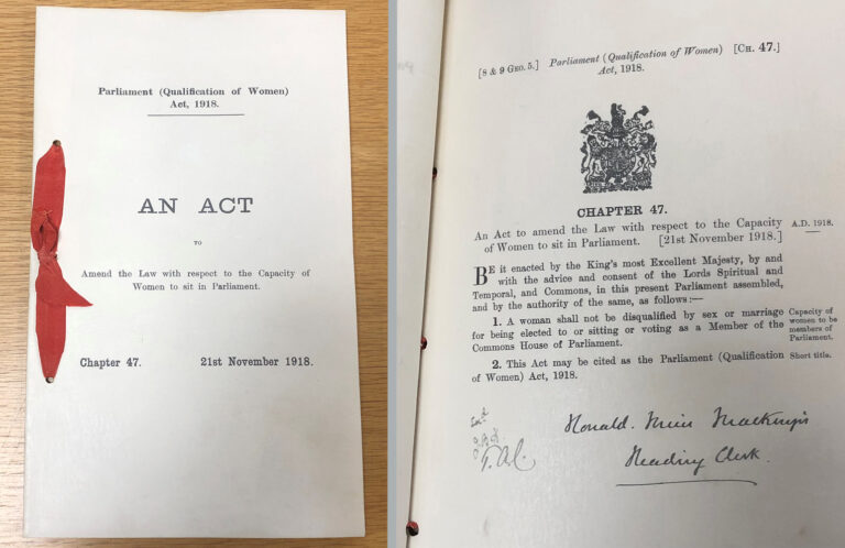 Two images of the same document. One is the front cover with the title: 'An Act'. The second is from inside the document and starts with: 'Chapter 47'.