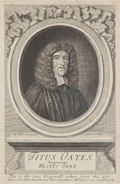 Portrait of a man wearing a long, curled wig.