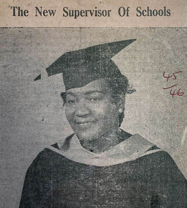 Dam Marjorie Bean's graduation photograph. 